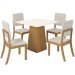 Mesa de Jantar 4 Lugares Milla Nature/Off White/Linho - Henn