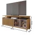 Rack para TV Até 65 Polegadas Oasis 1 Porta com Ripado Mel/Cacao - Caemmun