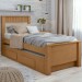 Cama Solteiro 2 Gavetas Athenas Flex Amêndoa Clean/Off White - Móveis Lopas