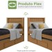 Cama Solteiro 2 Gavetas Athenas Flex Amêndoa Clean/Off White - Móveis Lopas