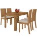 Mesa de Jantar 4 Lugares Athenas Amêndoa Clean/Linho Rinzai Bege - Móveis Lopas