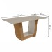 Mesa de Jantar 6 Lugares Apogeu com Vidro Amêndoa Clean/Off White/Veludo Naturale Creme 77020 - Móveis Lopas