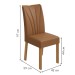 Mesa de Jantar 6 Lugares Apogeu com Vidro Amêndoa Clean/Off White/Corino Caramelo 77020 - Móveis Lopas