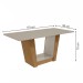 Mesa de Jantar 6 Lugares Apogeu com Vidro Amêndoa Clean/Off White/Suede Animale Bege 77020 - Móveis Lopas