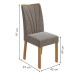 Mesa de Jantar 6 Lugares Apogeu com Vidro Amêndoa Clean/Off White/Suede Animale Bege 77020 - Móveis Lopas
