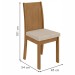 Mesa de Jantar 4 Lugares Celebrare com Vidro Amêndoa Clean/Off White/Linho Rinzai Bege 77195 - Móveis Lopas