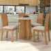 Mesa de Jantar 4 Lugares Celebrare com Vidro Amêndoa Clean/Off White/Linho Rinzai Bege 77195 - Móveis Lopas