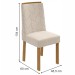 Kit 6 Cadeiras Estofadas Astrid Amêndoa Clean/Linho Rinzai Bege 75866 - Móveis Lopas