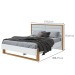 Cama Queen Freetown com Led Amêndoa Clean/Branco 81591 - Móveis Lopas