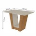 Mesa de Madeira Apogeu com Vidro Amêndoa Clean/Off White 72680 - Móveis Lopas