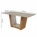 Mesa de Madeira Apogeu com Vidro Amêndoa Clean/Off White 72716 - Móveis Lopas