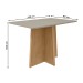 Mesa de Madeira Celebrare com Vidro Amêndoa Clean/Off White 74064 - Móveis Lopas