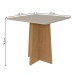 Mesa de Madeira Celebrare com Vidro Amêndoa Clean/Off White 74629 - Móveis Lopas