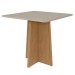 Mesa de Madeira Celebrare com Vidro Amêndoa Clean/Off White 74629 - Móveis Lopas