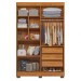 Guarda-Roupa Solteiro Flórida 4 Portas 3 Gavetas 100% Mdf Amadeirado - Tigus Baby