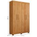 Guarda-Roupa Solteiro Flórida 4 Portas 3 Gavetas 100% Mdf Amadeirado - Tigus Baby