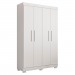 Guarda-Roupa Solteiro Flórida 4 Portas 3 Gavetas 100% Mdf Branco - Tigus Baby