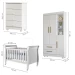 Quarto de Bebê Completo Zara 100% Mdf 3 Portas 6 Gavetas Branco 5428 - Tigus Baby