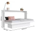 Cama de Solteiro Horizontal Articulável com Escrivaninha de Estudo Branco - Panorama Móveis