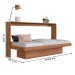 Cama de Solteiro Horizontal Articulável com Escrivaninha de Estudo Nogal - Panorama Móveis