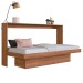 Cama de Solteiro Horizontal Articulável com Escrivaninha de Estudo Nogal - Panorama Móveis