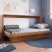 Cama de Solteiro Horizontal Articulável com Escrivaninha de Estudo Nogal - Panorama Móveis
