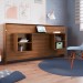 Cama de Solteiro Horizontal Articulável com Escrivaninha de Estudo Nogal - Panorama Móveis