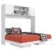 Cama de Casal Horizontal Articulável 2 Portas com Armário Aéreo Branco - Panorama Móveis