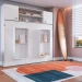 Cama de Casal Horizontal Articulável 2 Portas com Armário Aéreo Branco - Panorama Móveis