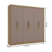 Guarda-Roupa Casal 6 Portas 2 Gavetas Nogueira/Fendi - Kappesberg