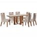 Mesa de Jantar 6 Lugares Lottus com Vidro Prêmio/Pena Bege - Lj Móveis
