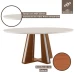 Mesa de Madeira Madri Redonda 100cm com Vidro Premio/Off White - Lj Móveis