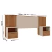 Cabeceira Casal King Extensível Lucius 2 Gavetas Ripado Buriti/Off White - Caemmun