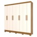 Guarda-Roupa Casal 8 Portas 4 Gavetas Nature/Off White - Briz