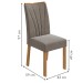 Mesa de Jantar 4 Lugares Apogeu Amêndoa Clean/Off White/Suede Animale Bege 75333 - Móveis Lopas