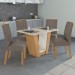 Mesa de Jantar 4 Lugares Apogeu Amêndoa Clean/Off White/Suede Animale Bege 75333 - Móveis Lopas