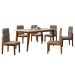 Mesa de Jantar 6 Lugares Safira com Vidro Cinamomo/Off White - Panorama Móveis