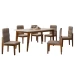 Mesa de Jantar 6 Lugares Safira com Vidro Cinamomo/Off White - Panorama Móveis