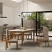 Mesa de Jantar 6 Lugares Safira com Vidro Cinamomo/Off White - Panorama Móveis