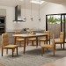 Mesa de Jantar 6 Lugares Zyra com Vidro Cinamomo/Off White - Panorama Móveis