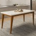 Mesa de Jantar 6 Lugares Luxe com Vidro Cinamomo/Off White - Panorama Móveis