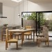 Mesa de Jantar 6 Lugares Luxe com Vidro Cinamomo/Off White - Panorama Móveis