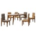 Mesa de Jantar 6 Lugares Royal com Vidro Cinamomo/Off White - Panorama Móveis