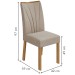 Mesa de Jantar 6 Lugares Apogeu com Vidro Off White/Amêndoa Clean/Veludo Naturale Creme 77392.118 - Móveis Lopas