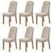 Kit 6 Cadeiras Vênus Amêndoa Clean/Linho Rinzai Bege 75873 - Móveis Lopas