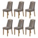 Kit 6 Cadeiras Vênus Amêndoa Clean/Suede Animale Bege 75873 - Móveis Lopas