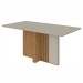 Mesa de Madeira Astrid Amêndoa Clean/Off White 74061 - Móveis Lopas