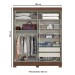 Guarda-Roupa Solteiro 2 Portas 2 Gavetas com Espelho Castanho Hp/Off White - Briz