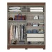 Guarda-Roupa Solteiro 2 Portas 2 Gavetas com Espelho Castanho Hp/Off White - Briz