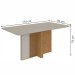 Mesa de Jantar 6 Lugares Astrid com Vidro Amêndoa Clean/Off White/Veludo Naturale Creme 77204 - Móveis Lopas